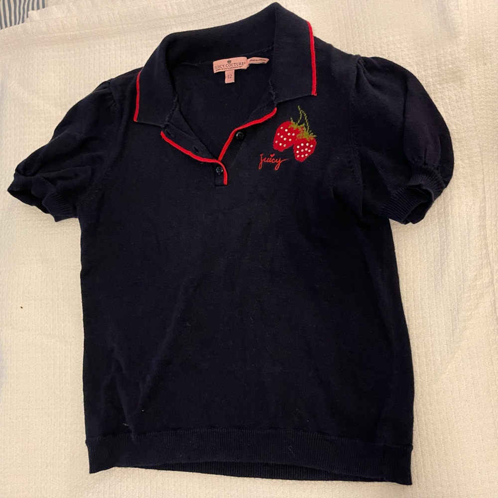 Vintage Juicy Couture polo style knit top
